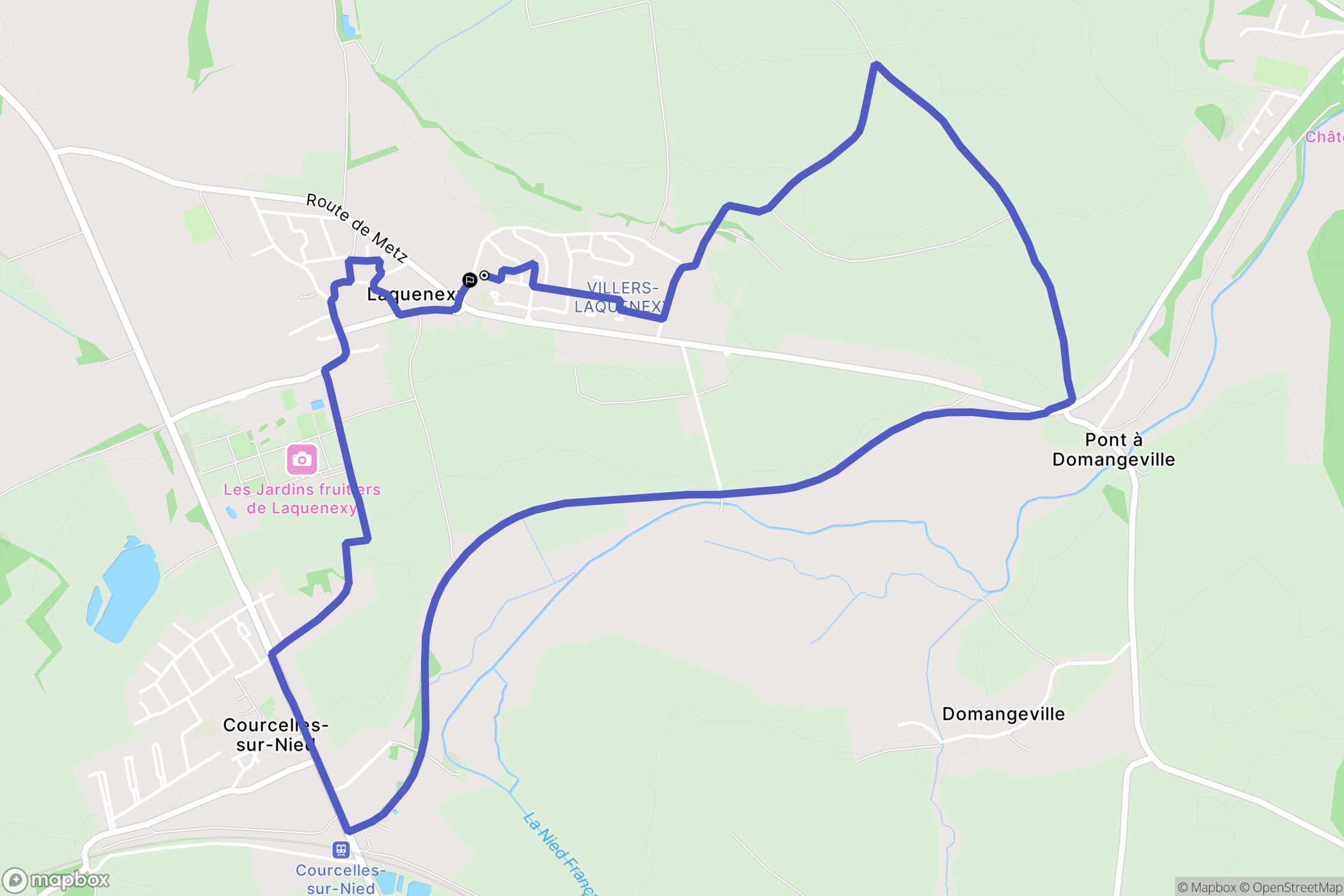 Laquenexy : carte du parcours de randonnée - France