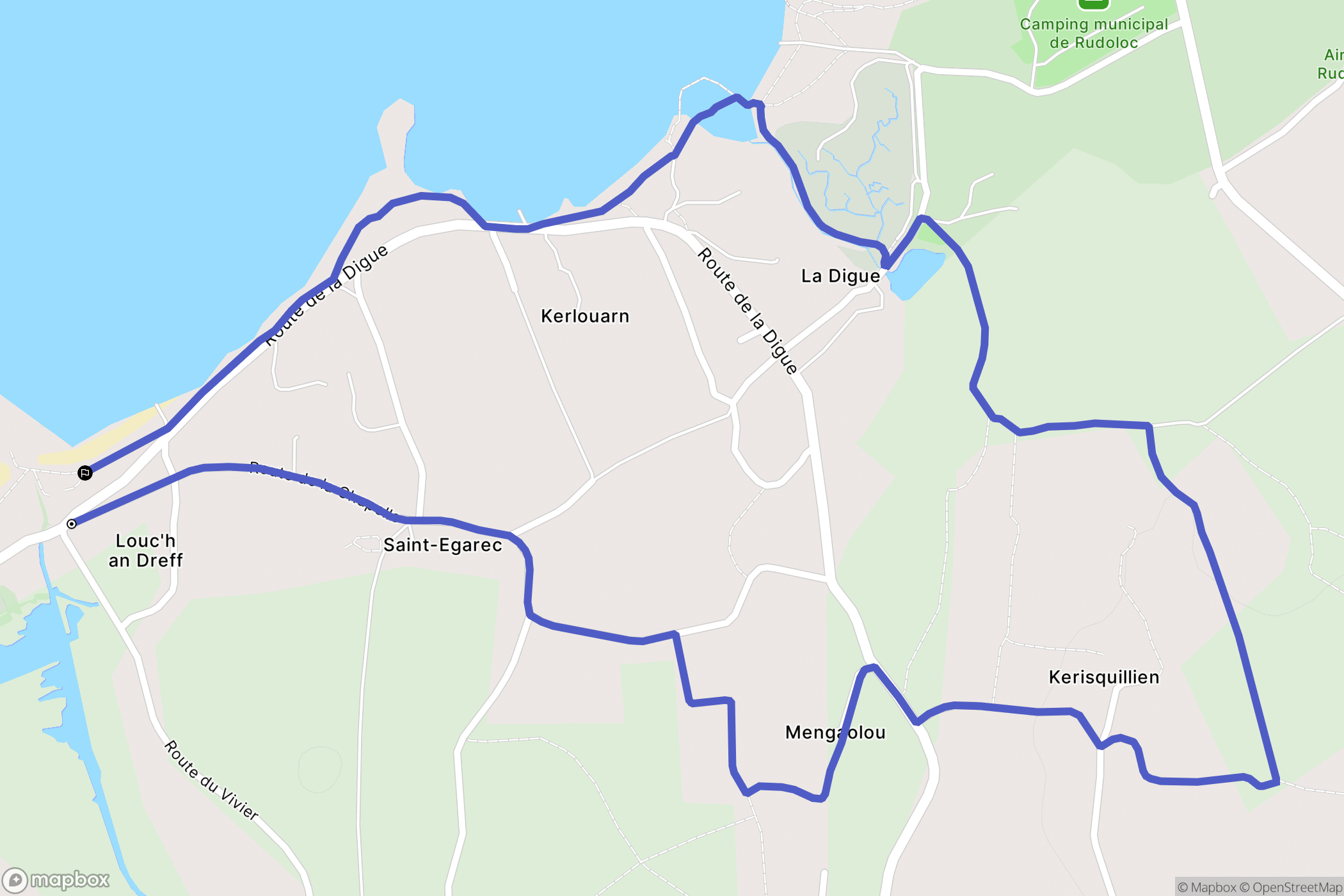 Kerlouan : carte du parcours de randonnée - France