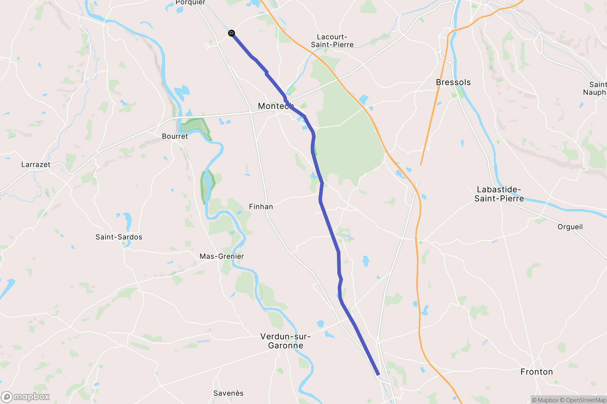 Escatalens : carte du parcours de randonnée - France