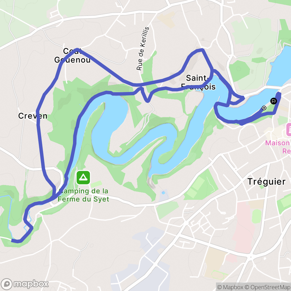 Tréguier : carte du parcours de randonnée - France