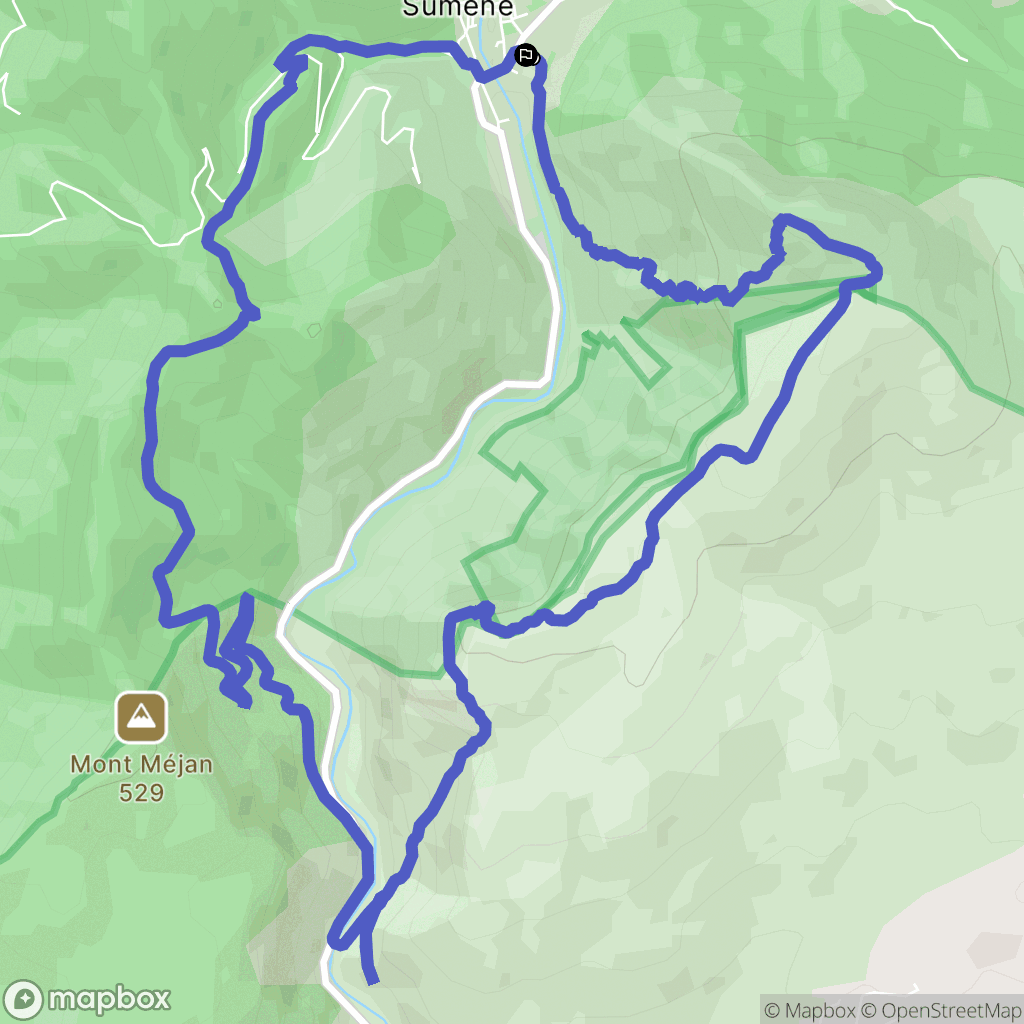 Sumène : carte du parcours de randonnée - France