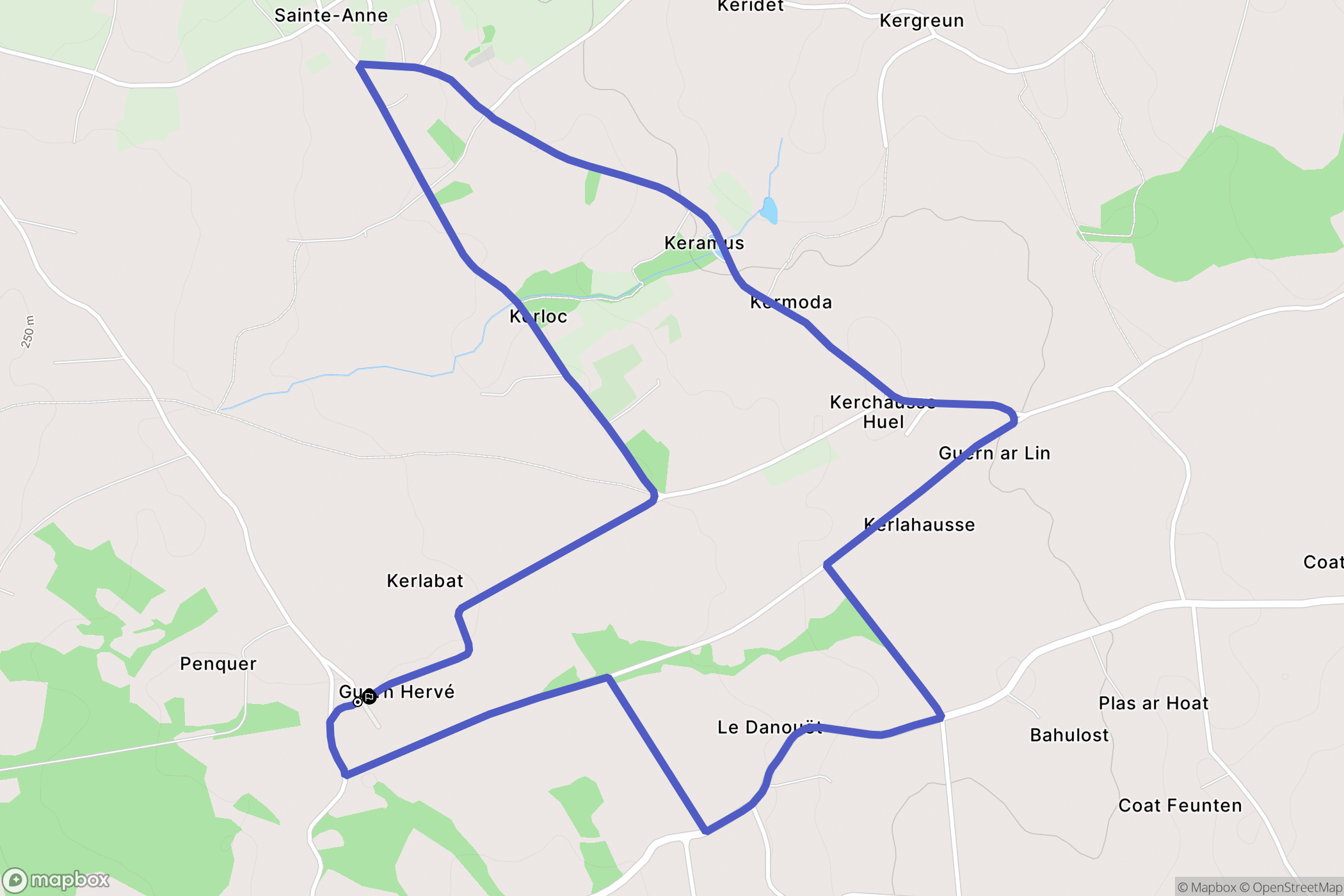 Moustéru : carte du parcours de randonnée - France