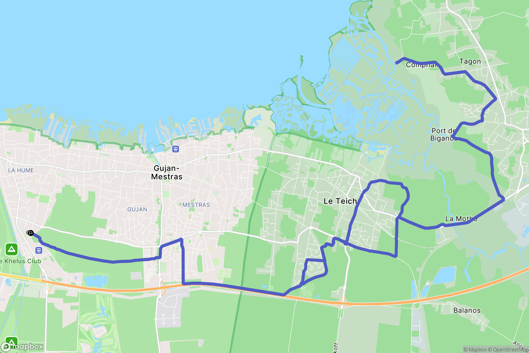 Gujan-Mestras : carte du parcours de randonnée - France