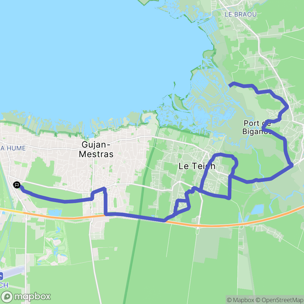 Gujan-Mestras : carte du parcours de randonnée - France