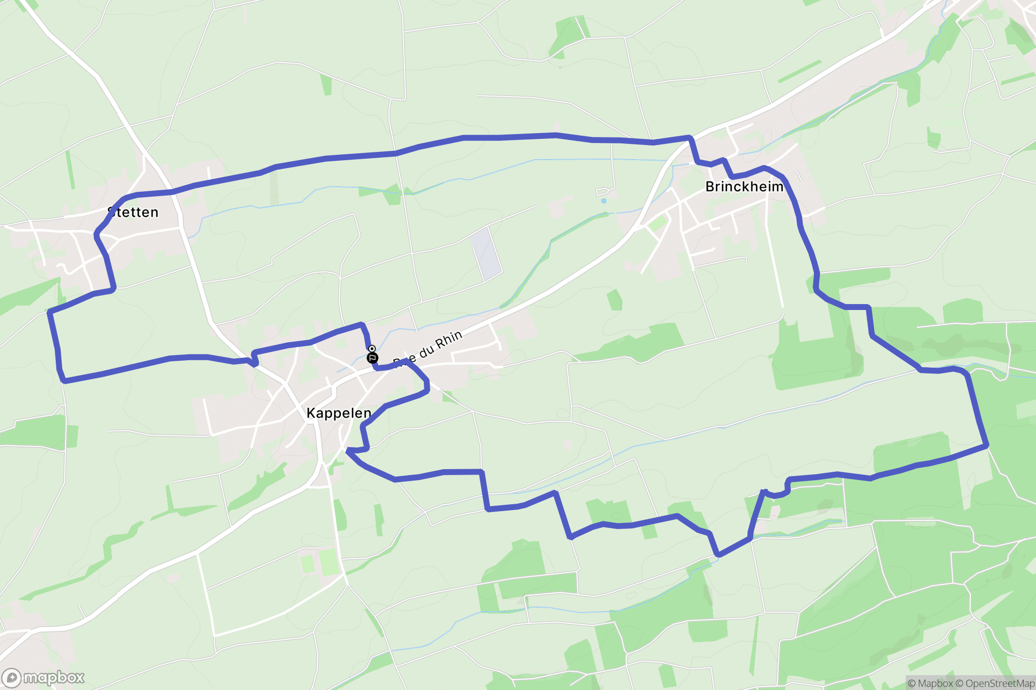 Kappelen : carte du parcours de randonnée - France