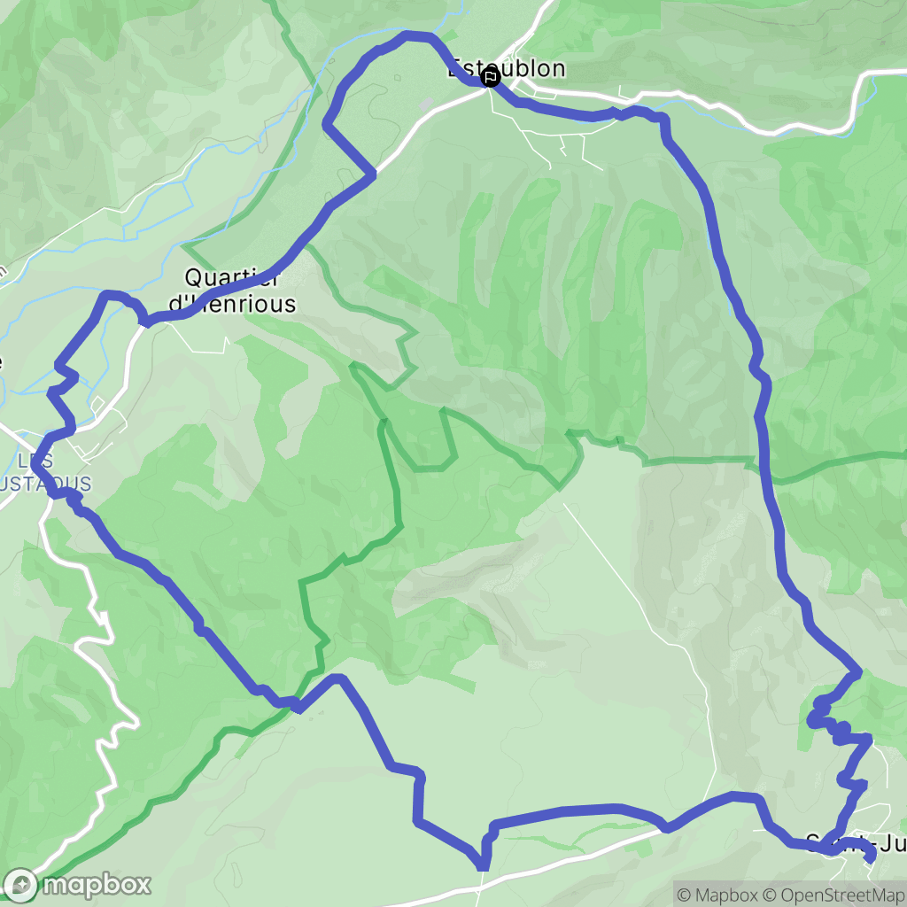 Estoublon : carte du parcours de randonnée - France