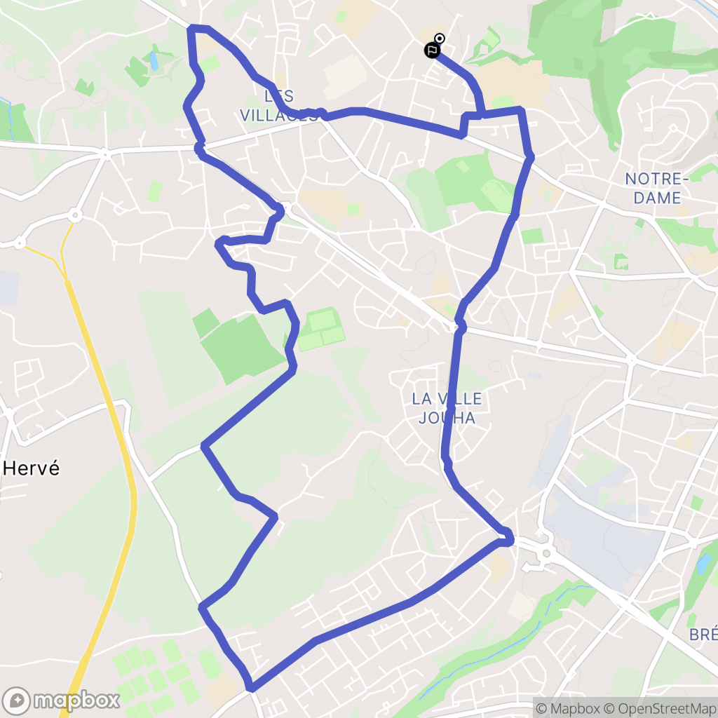 Saint-Brieuc : carte du parcours de randonnée - France