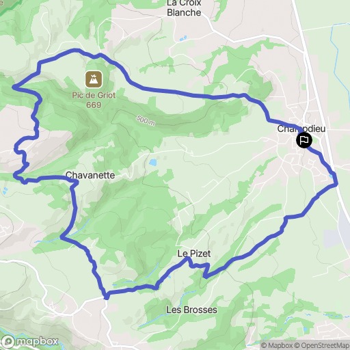 Champdieu : carte du parcours de randonnée - France