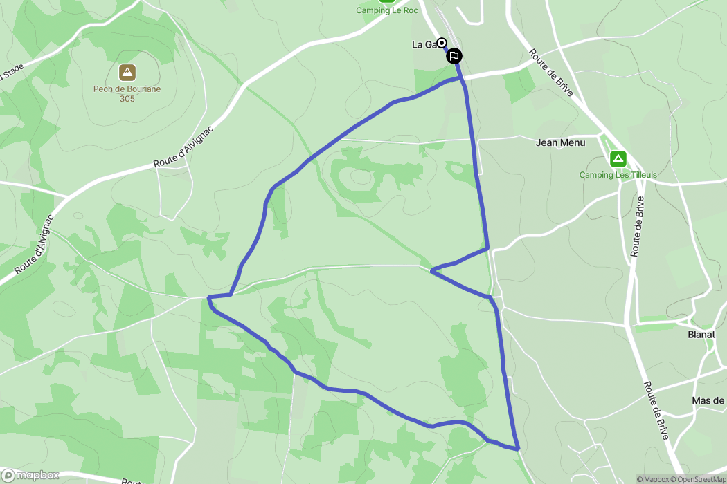 Rocamadour : carte du parcours de randonnée - France