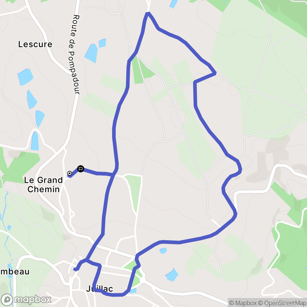 Juillac : carte du parcours de randonnée - France