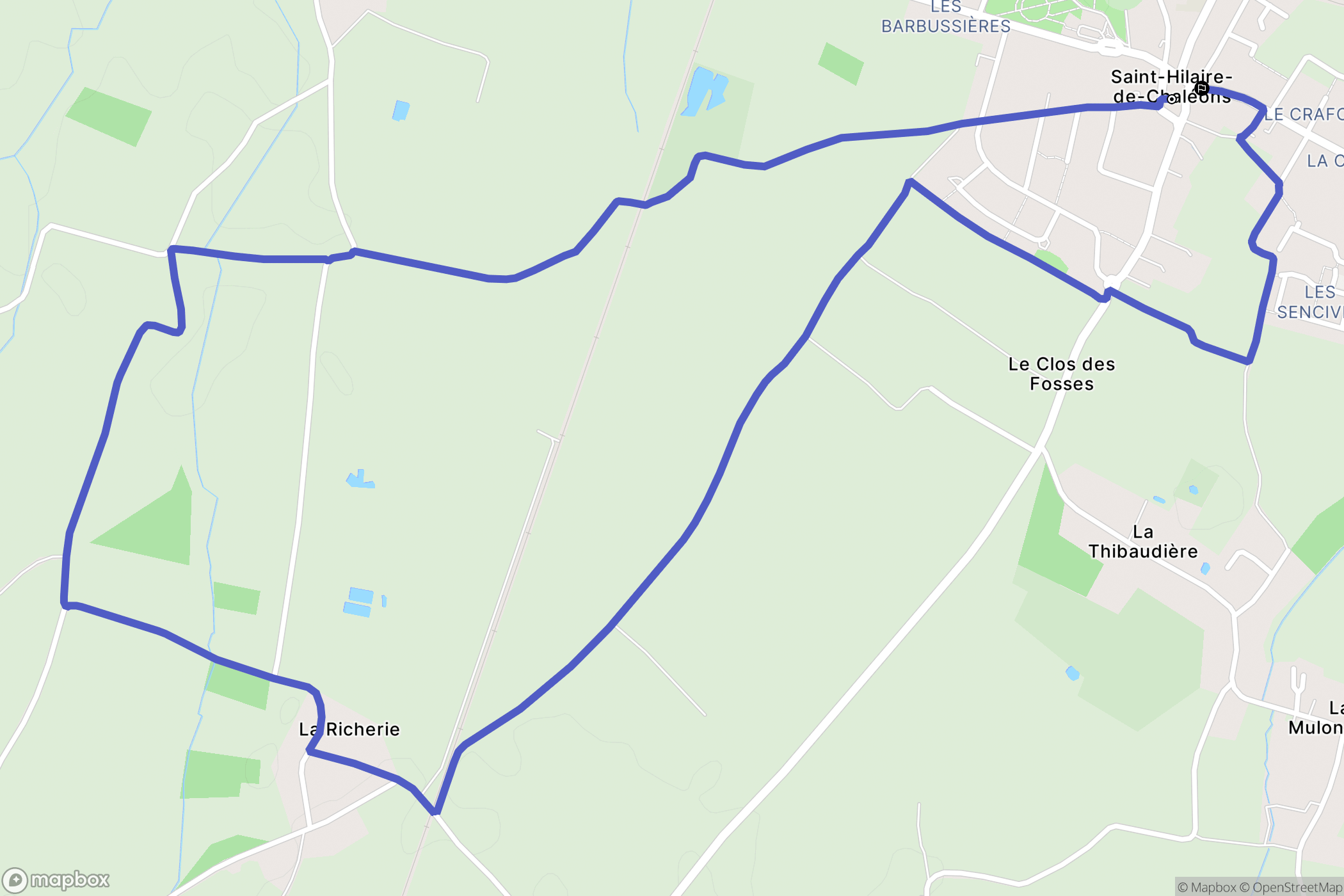 Saint-Hilaire-de-Chaléons : carte du parcours de randonnée - France