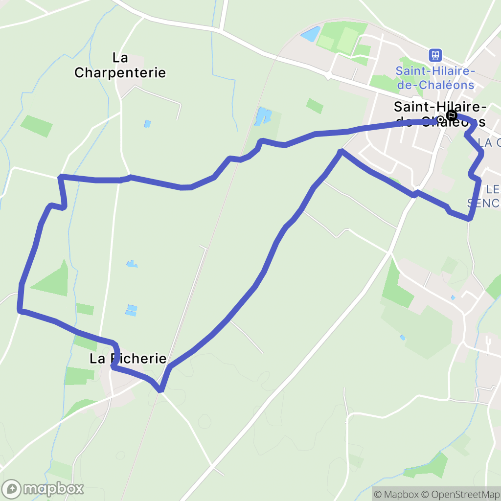 Saint-Hilaire-de-Chaléons : carte du parcours de randonnée - France