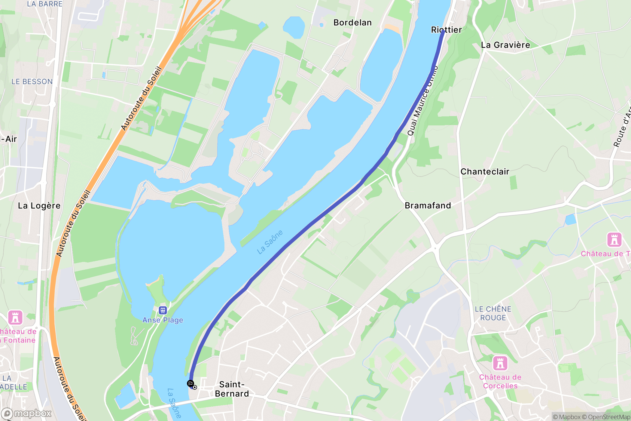 Saint-Bernard : carte du parcours de randonnée - France
