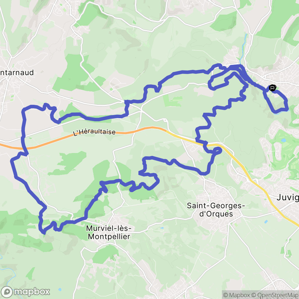 Grabels : carte du parcours de randonnée - France