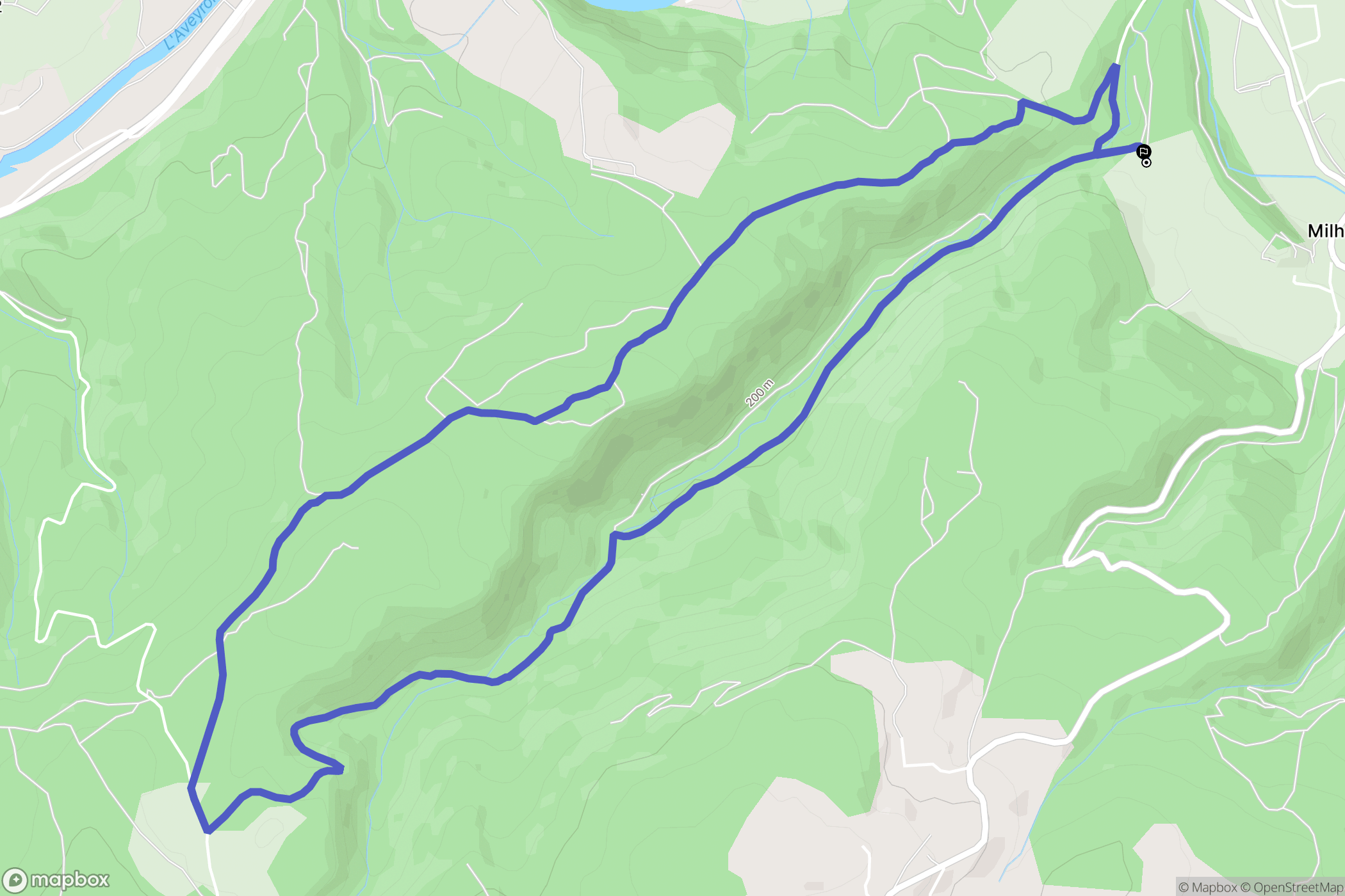 Milhars : carte du parcours de randonnée - France