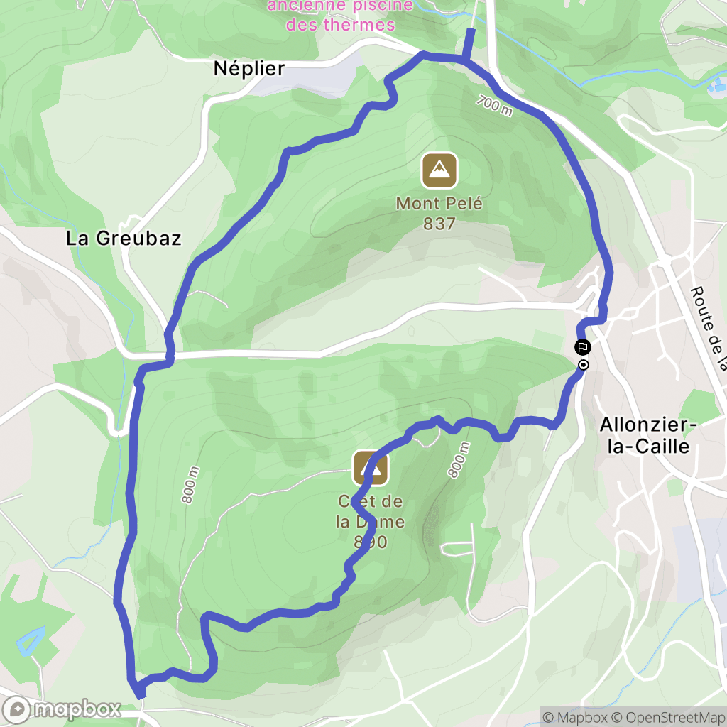 Allonzier-la-Caille : carte du parcours de randonnée - France