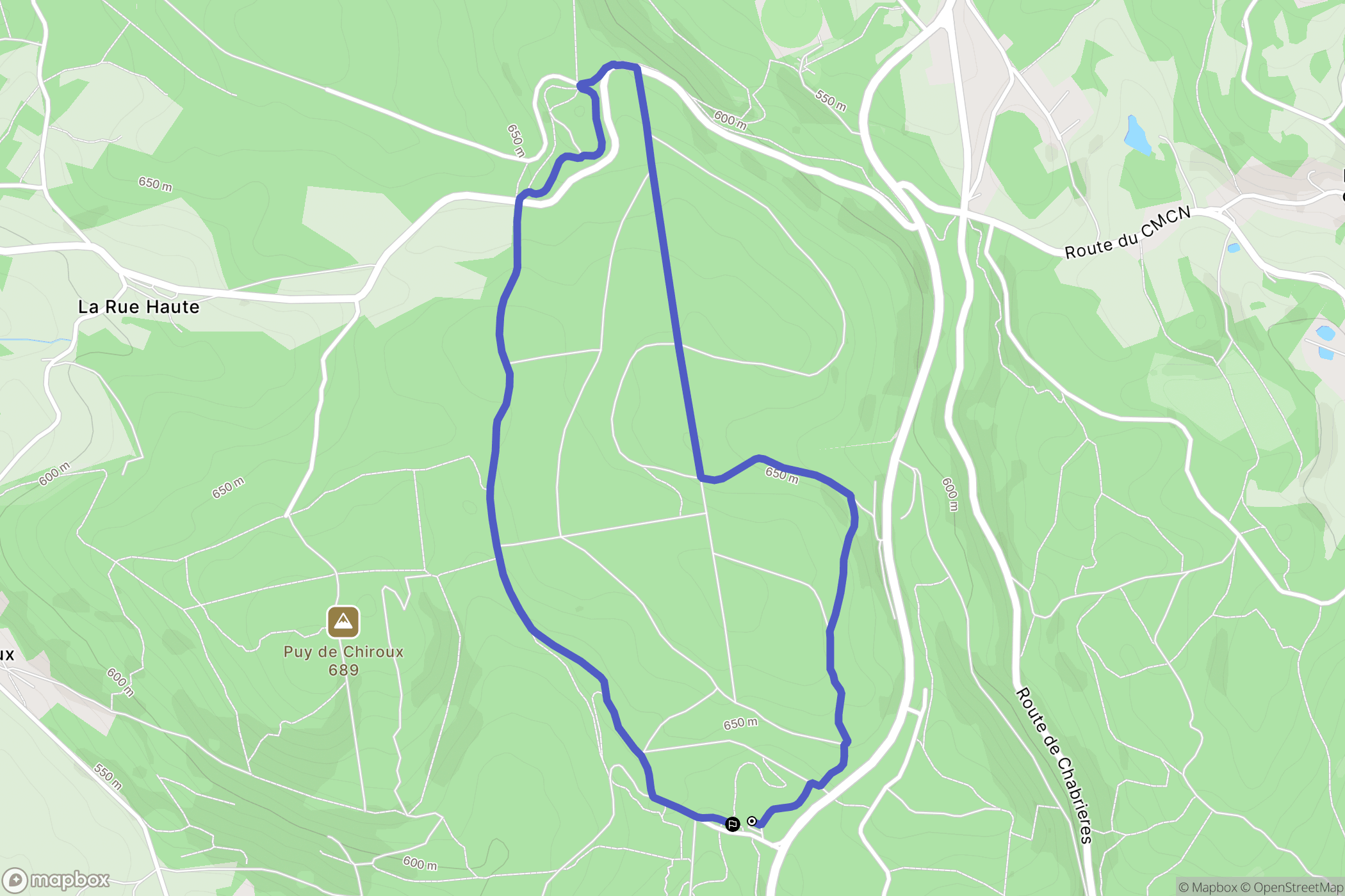 Guéret : carte du parcours de randonnée - France