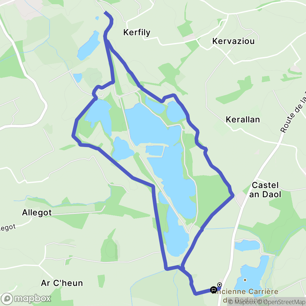 Plouzané : carte du parcours de randonnée - France