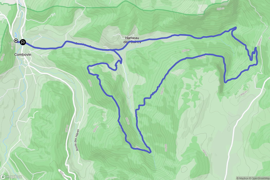 Combovin : carte du parcours de randonnée - France