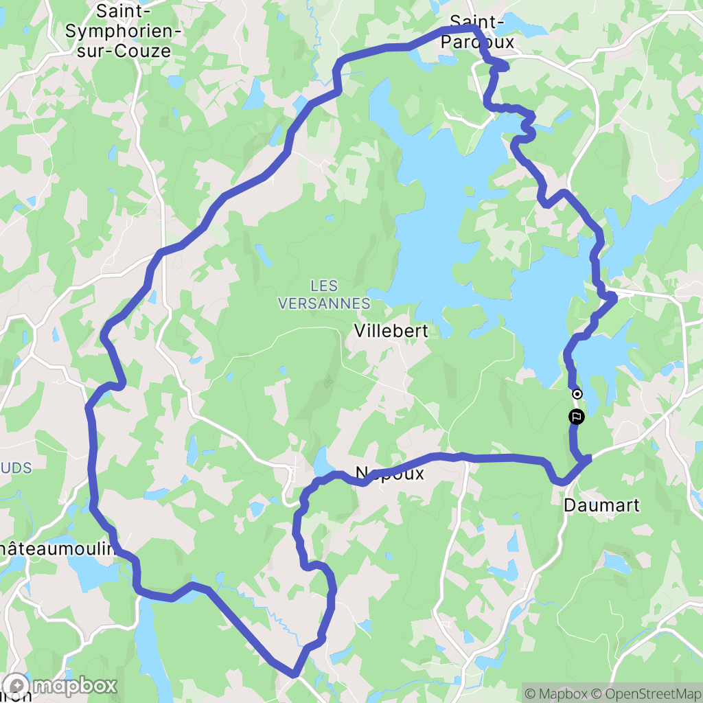 Compreignac : carte du parcours de randonnée - France