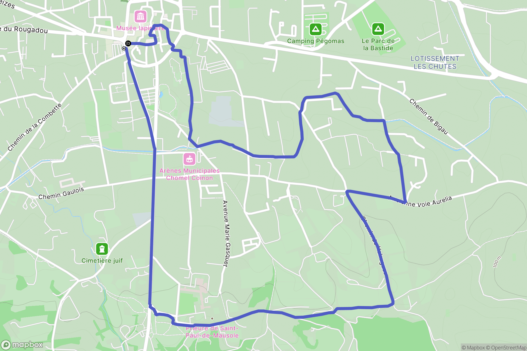 Saint-Rémy-de-Provence : carte du parcours de randonnée - France