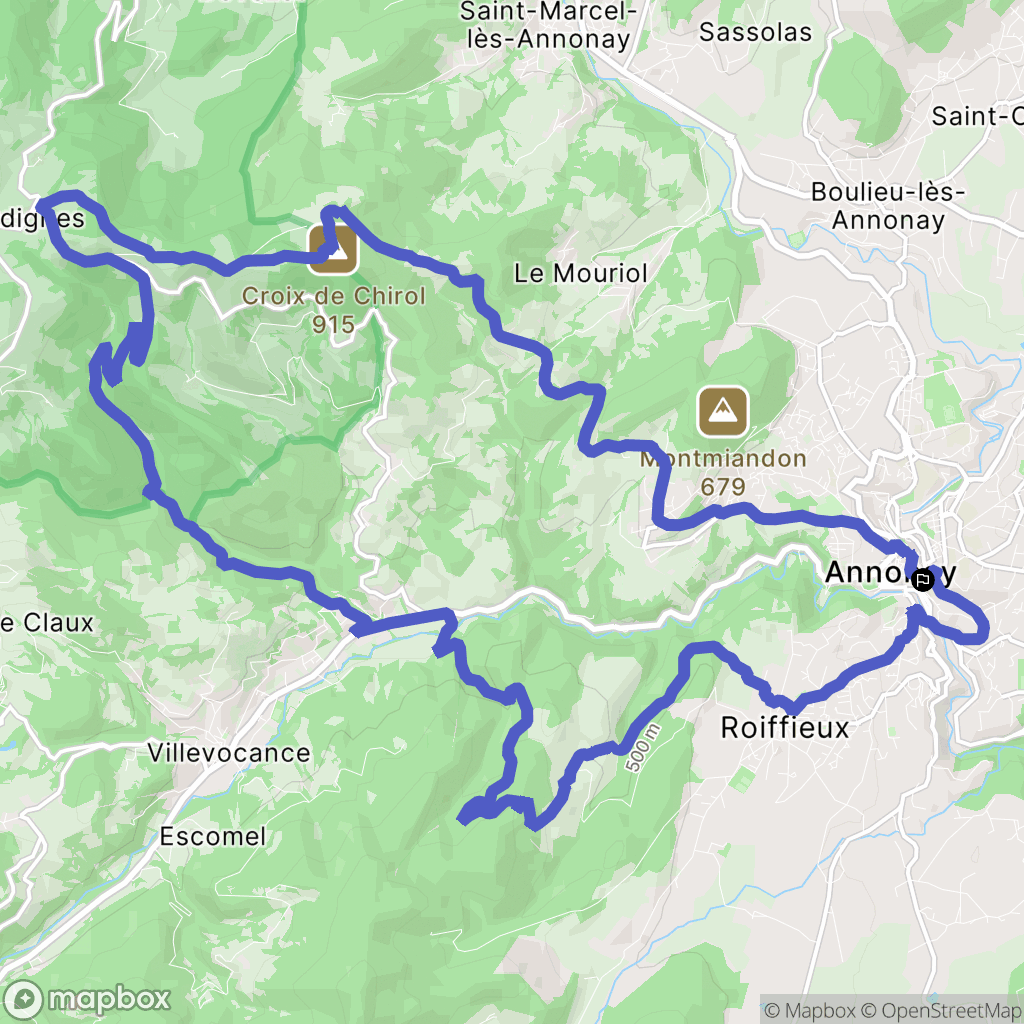 Annonay : carte du parcours de randonnée - France