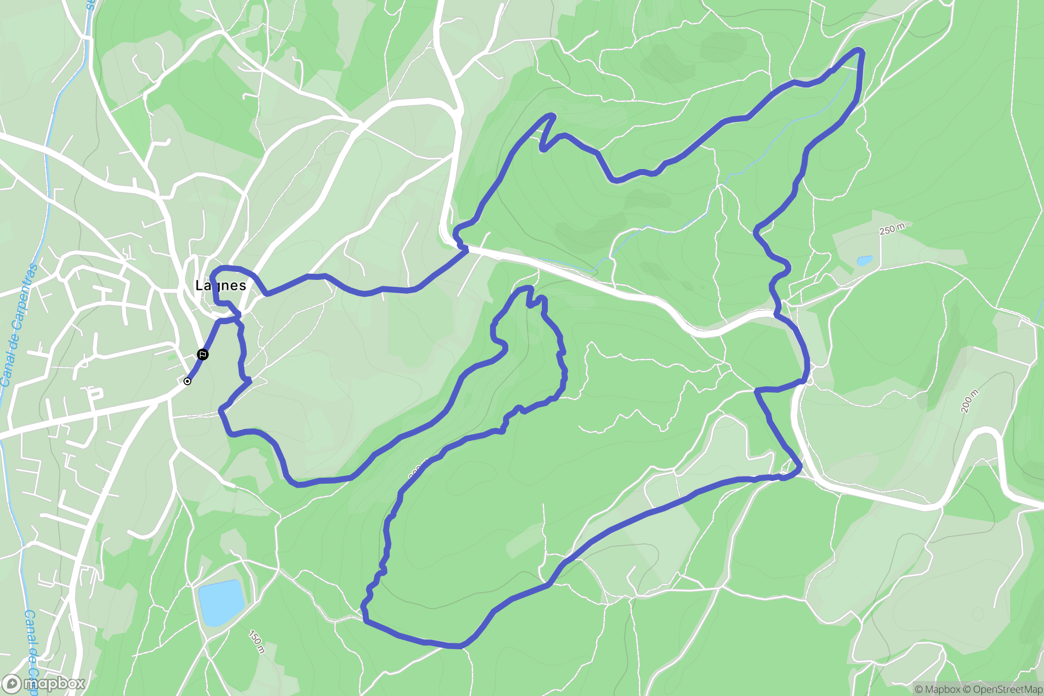 Lagnes : carte du parcours de randonnée - France