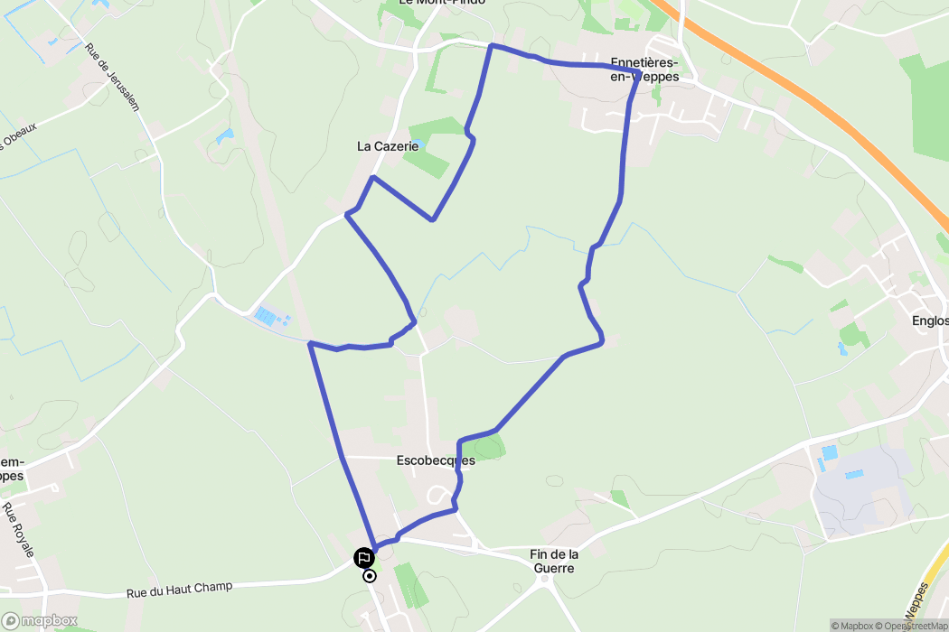 Erquinghem-le-Sec : carte du parcours de randonnée - France