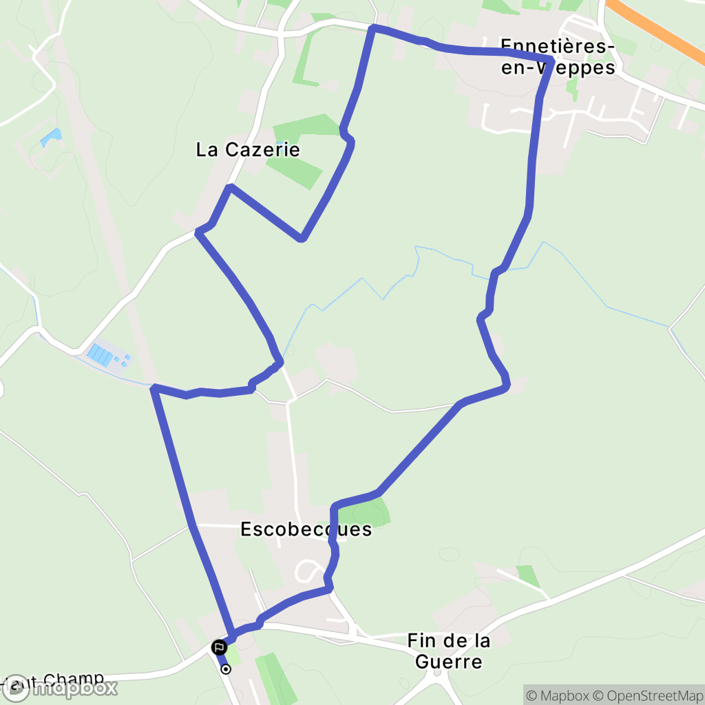 Erquinghem-le-Sec : carte du parcours de randonnée - France