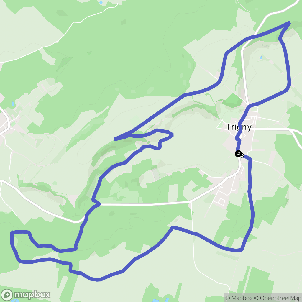Trigny : carte du parcours de randonnée - France