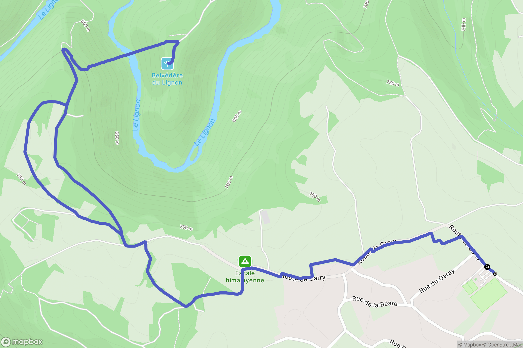 Grazac : carte du parcours de randonnée - France