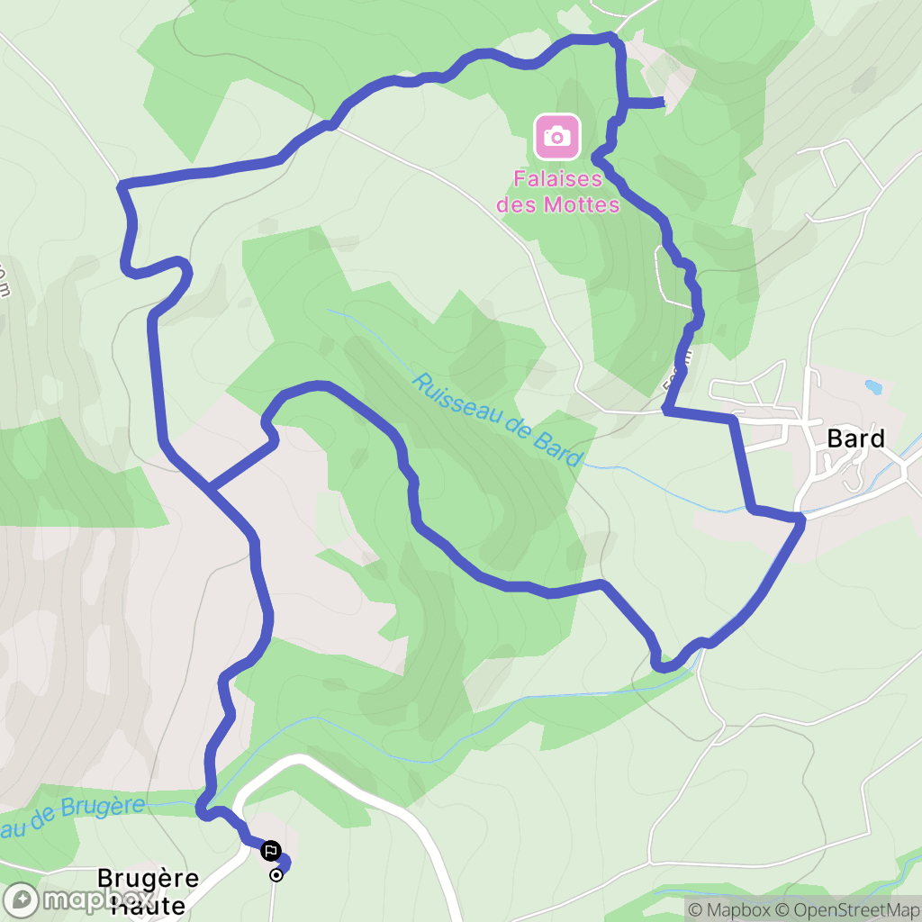 Madriat : carte du parcours de randonnée - France