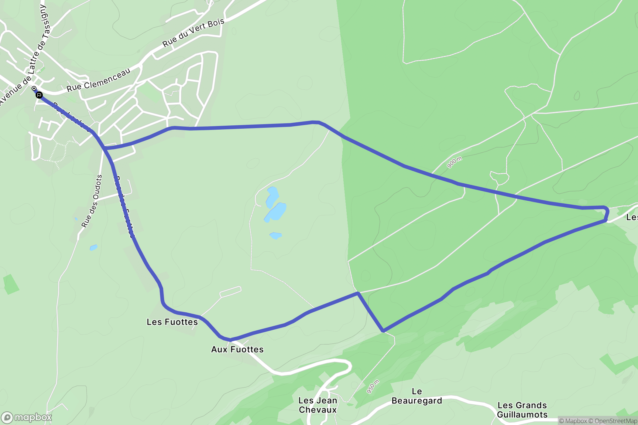 Le Russey : carte du parcours de randonnée - France