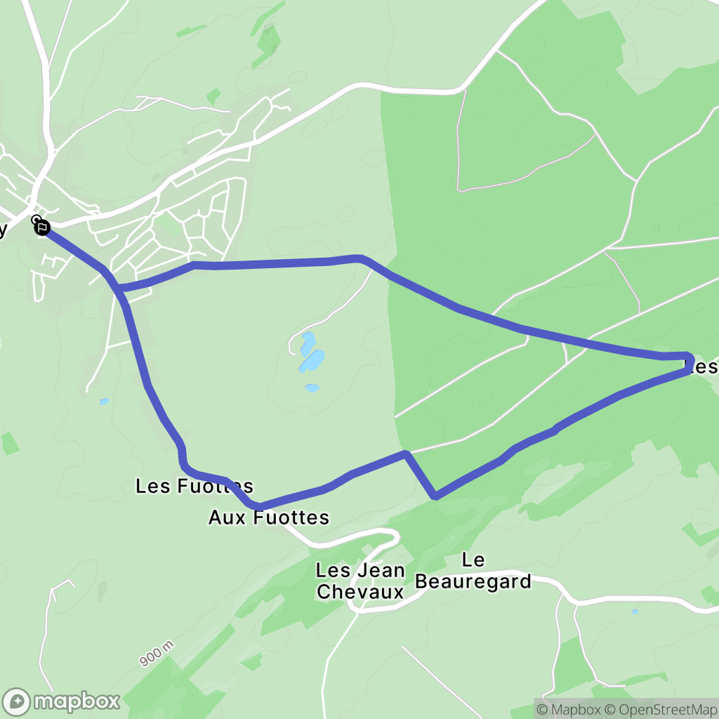 Le Russey : carte du parcours de randonnée - France