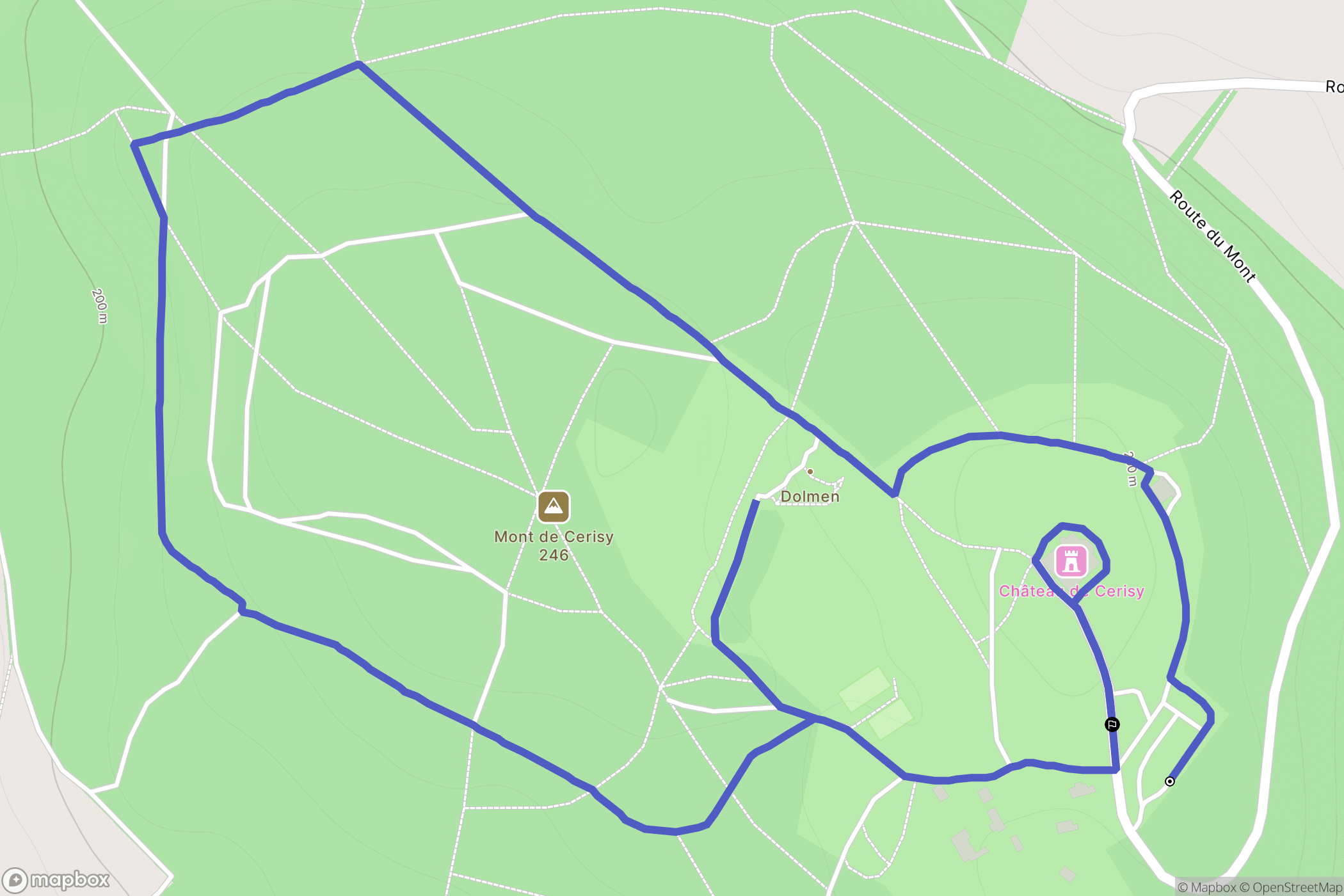 Cerisy-Belle-Étoile : carte du parcours de randonnée - France