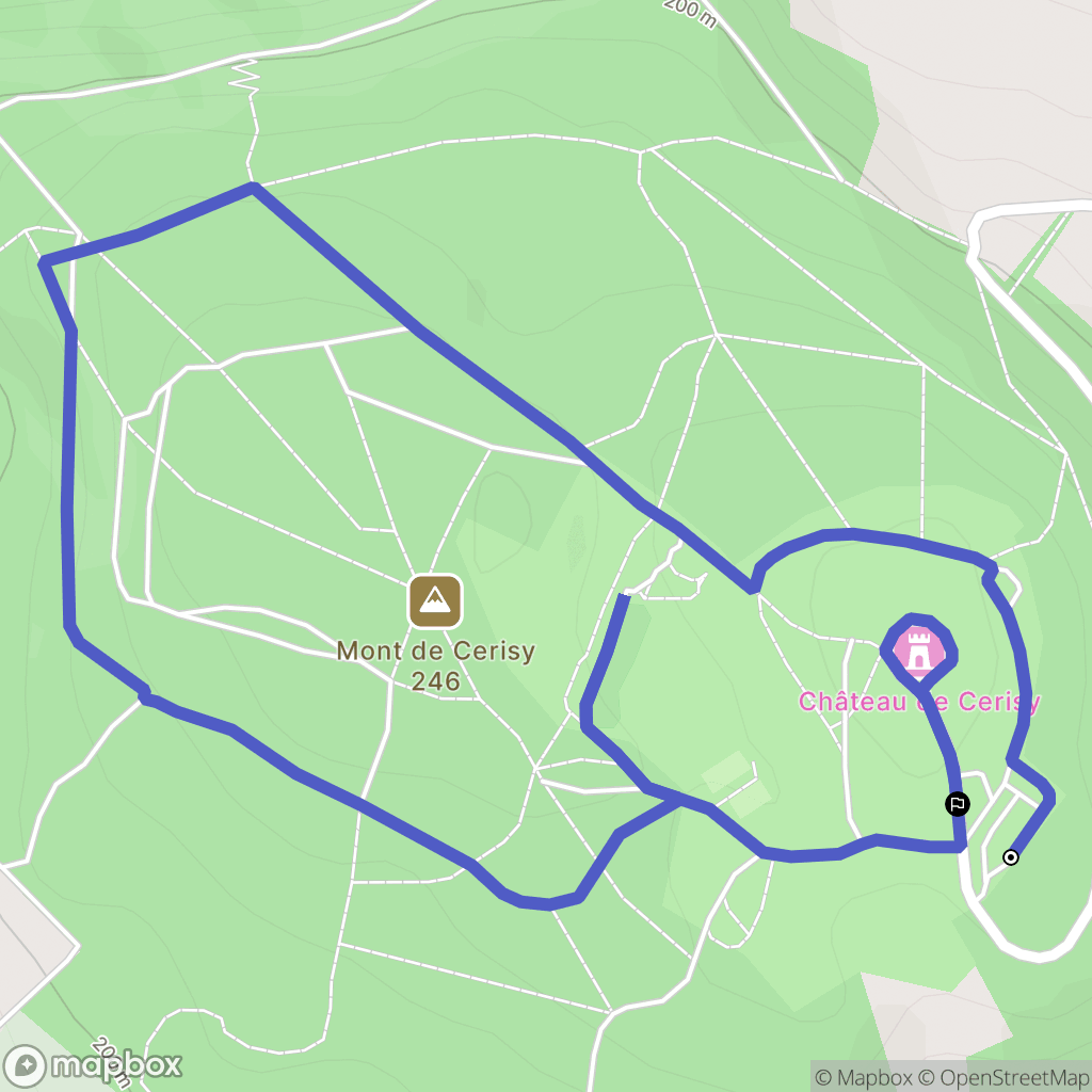 Cerisy-Belle-Étoile : carte du parcours de randonnée - France