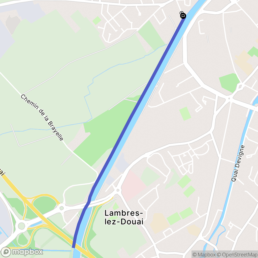 Douai : carte du parcours de randonnée - France