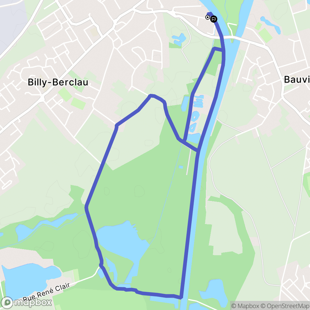 Billy-Berclau : carte du parcours de randonnée - France