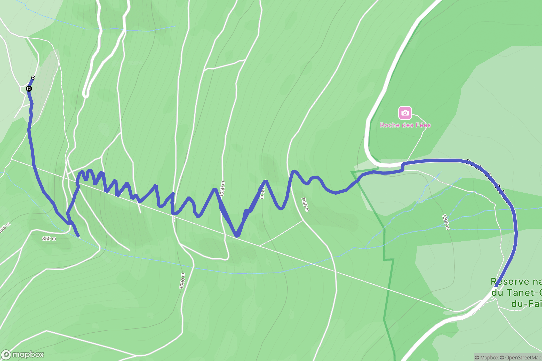 Plainfaing : carte du parcours de randonnée - France
