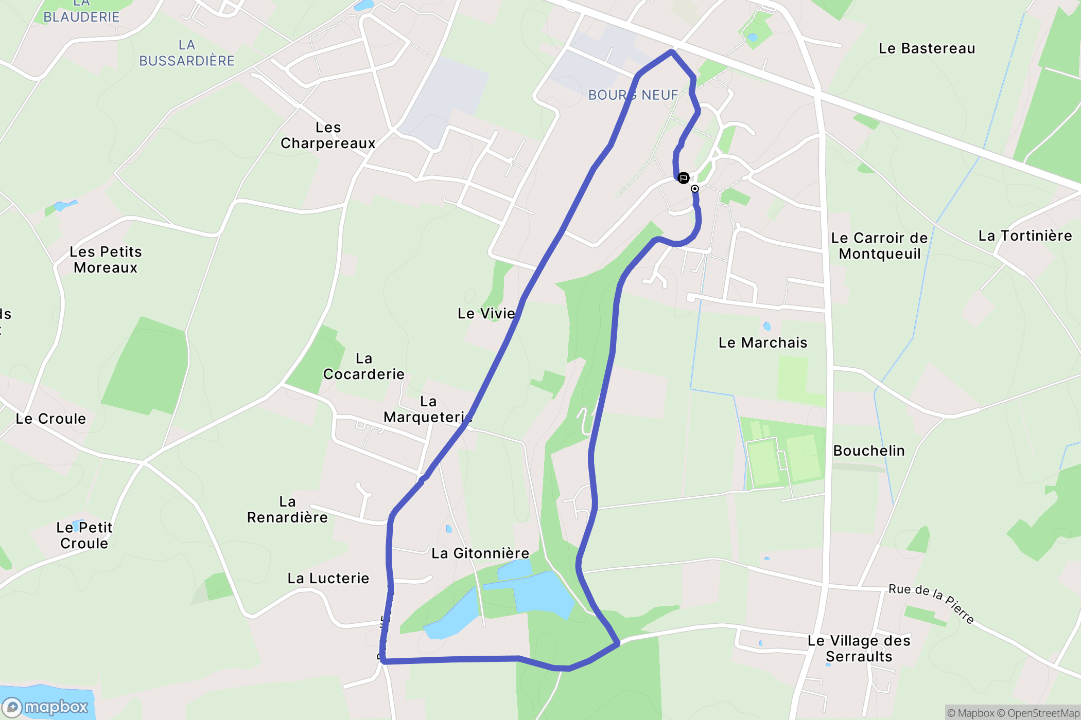 Azay-sur-Cher : carte du parcours de randonnée - France