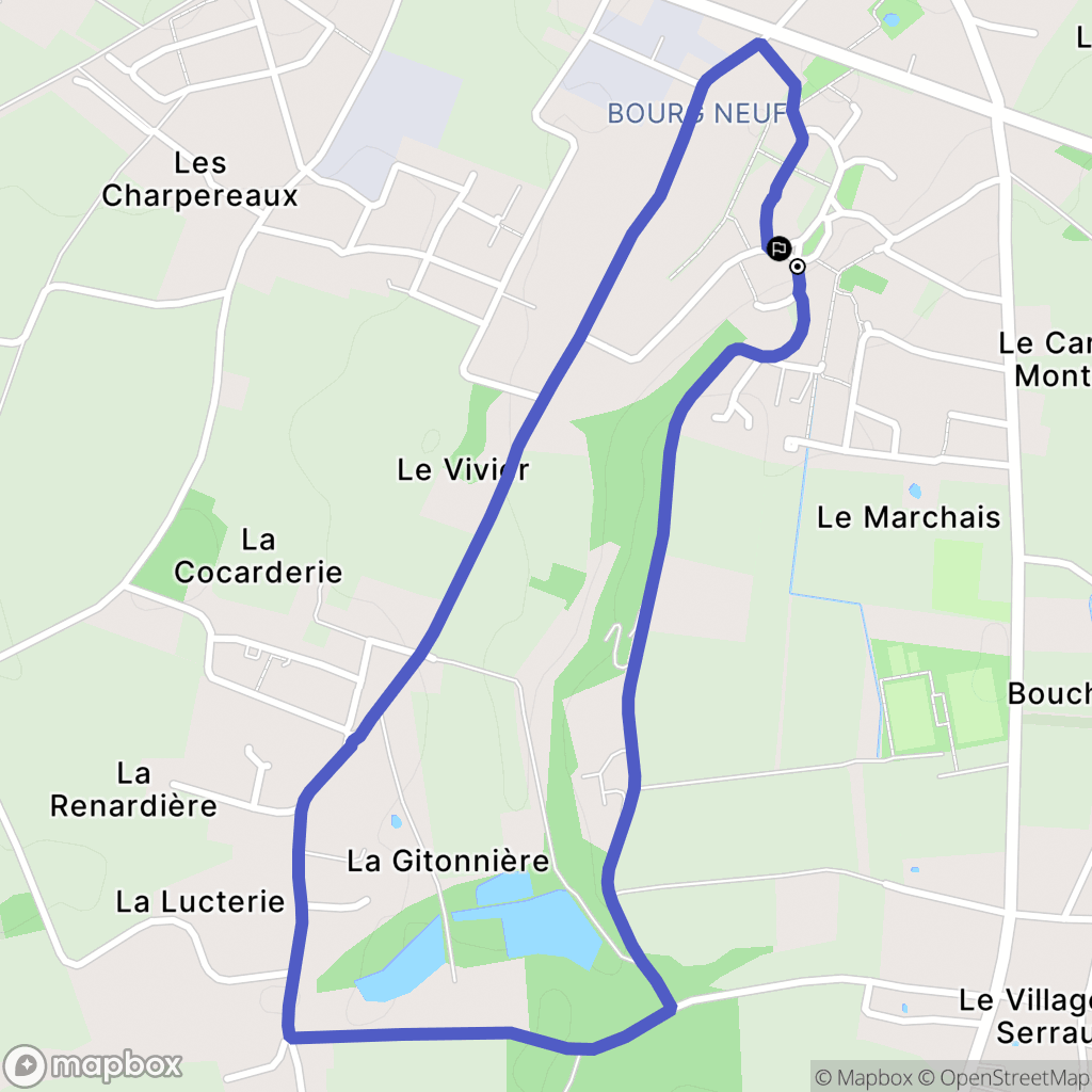 Azay-sur-Cher : carte du parcours de randonnée - France