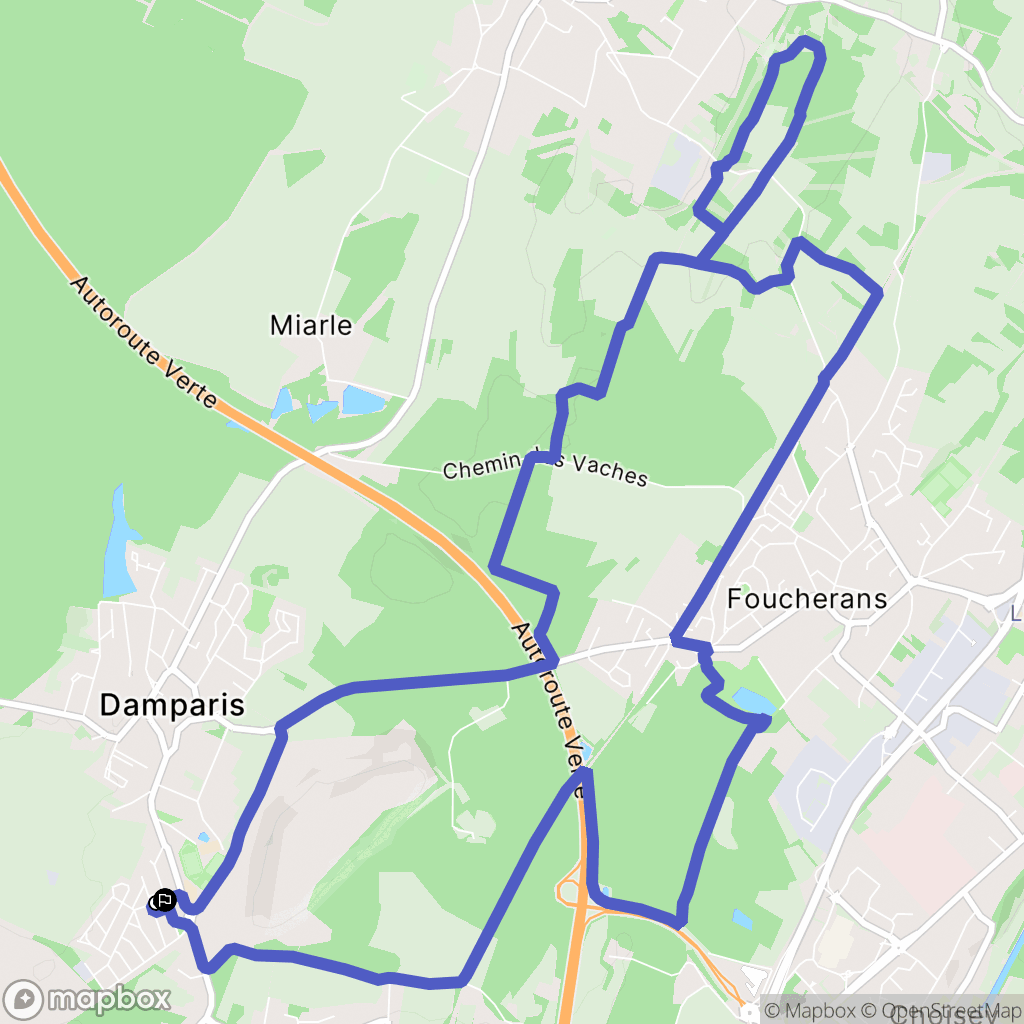 Damparis : carte du parcours de randonnée - France