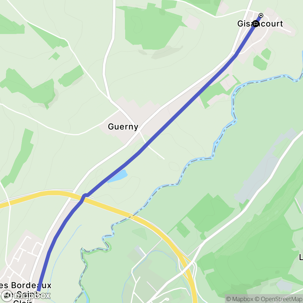 Guerny : carte du parcours de randonnée - France