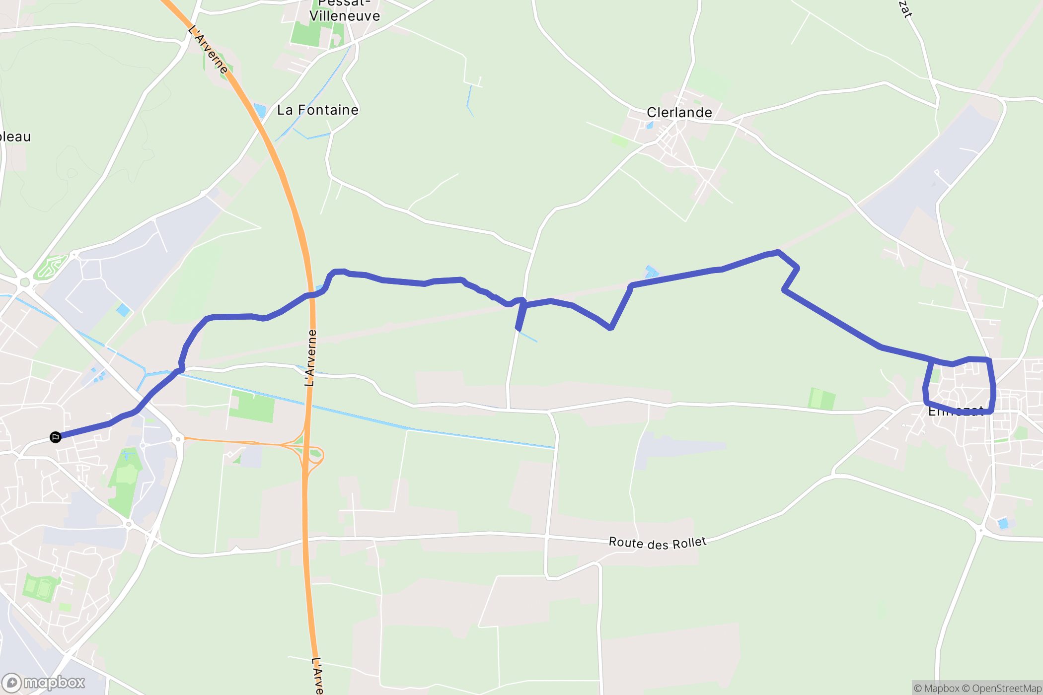 Riom : carte du parcours de randonnée - France