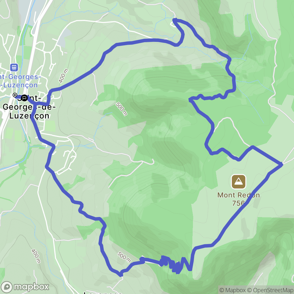 Saint-Georges-de-Luzençon : carte du parcours de randonnée - France