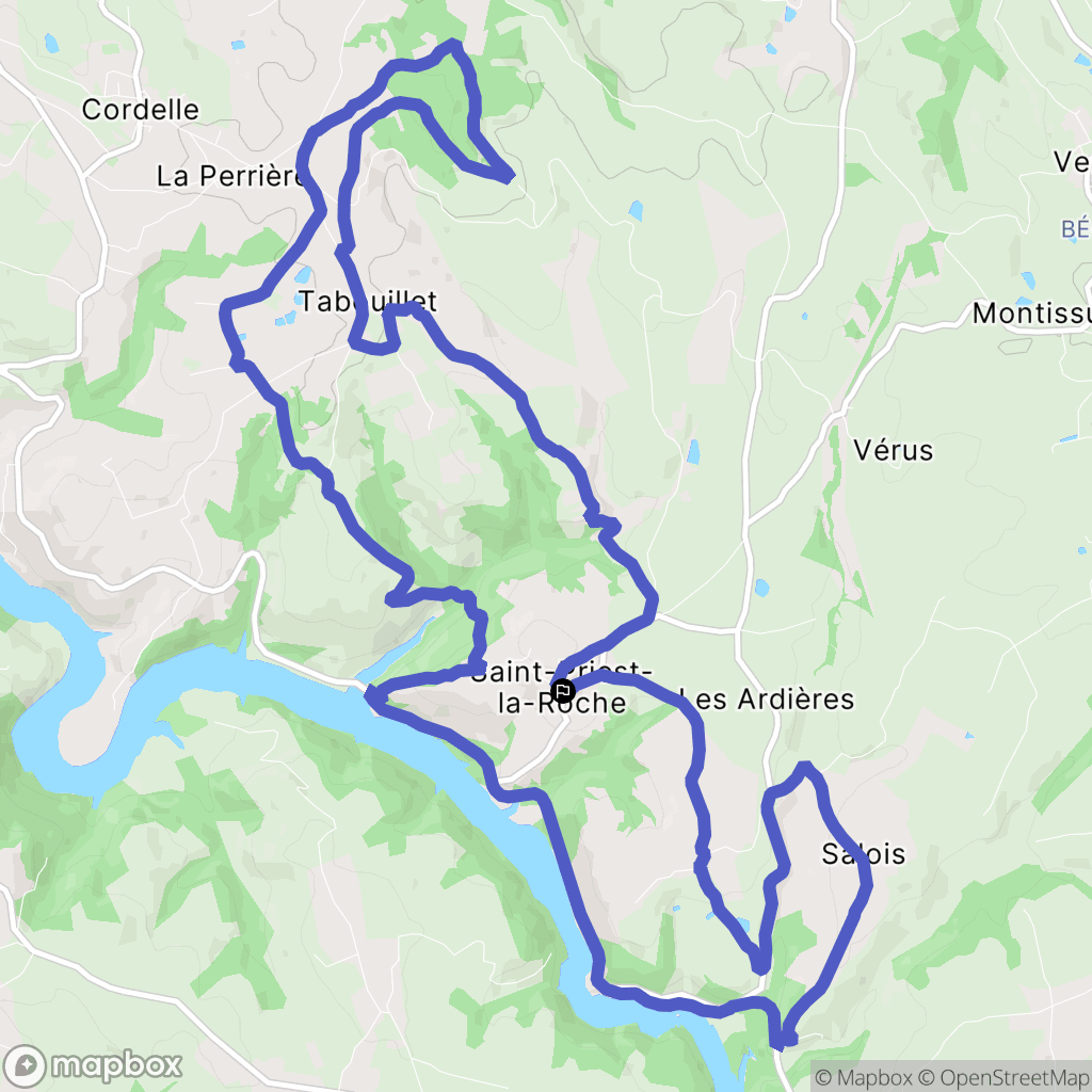 Saint-Priest-la-Roche : carte du parcours de randonnée - France