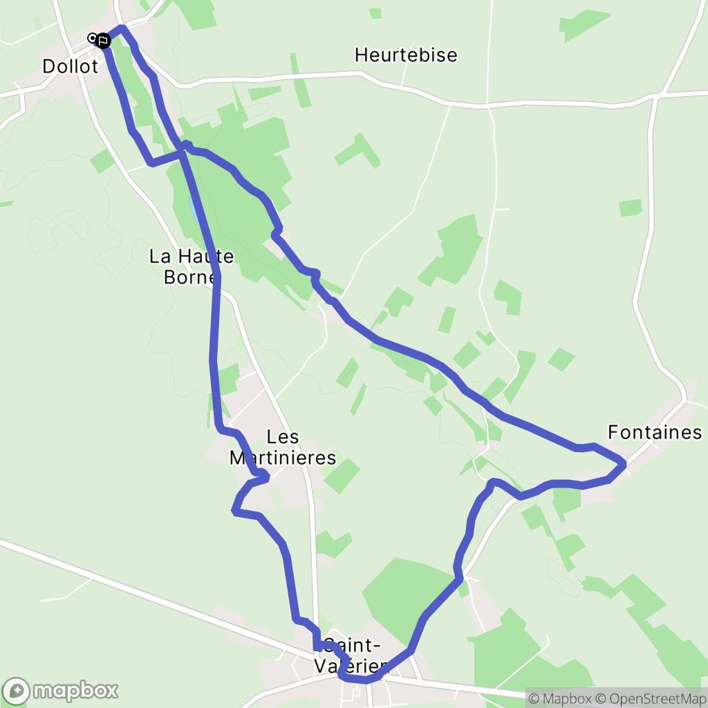 Dollot : carte du parcours de randonnée - France