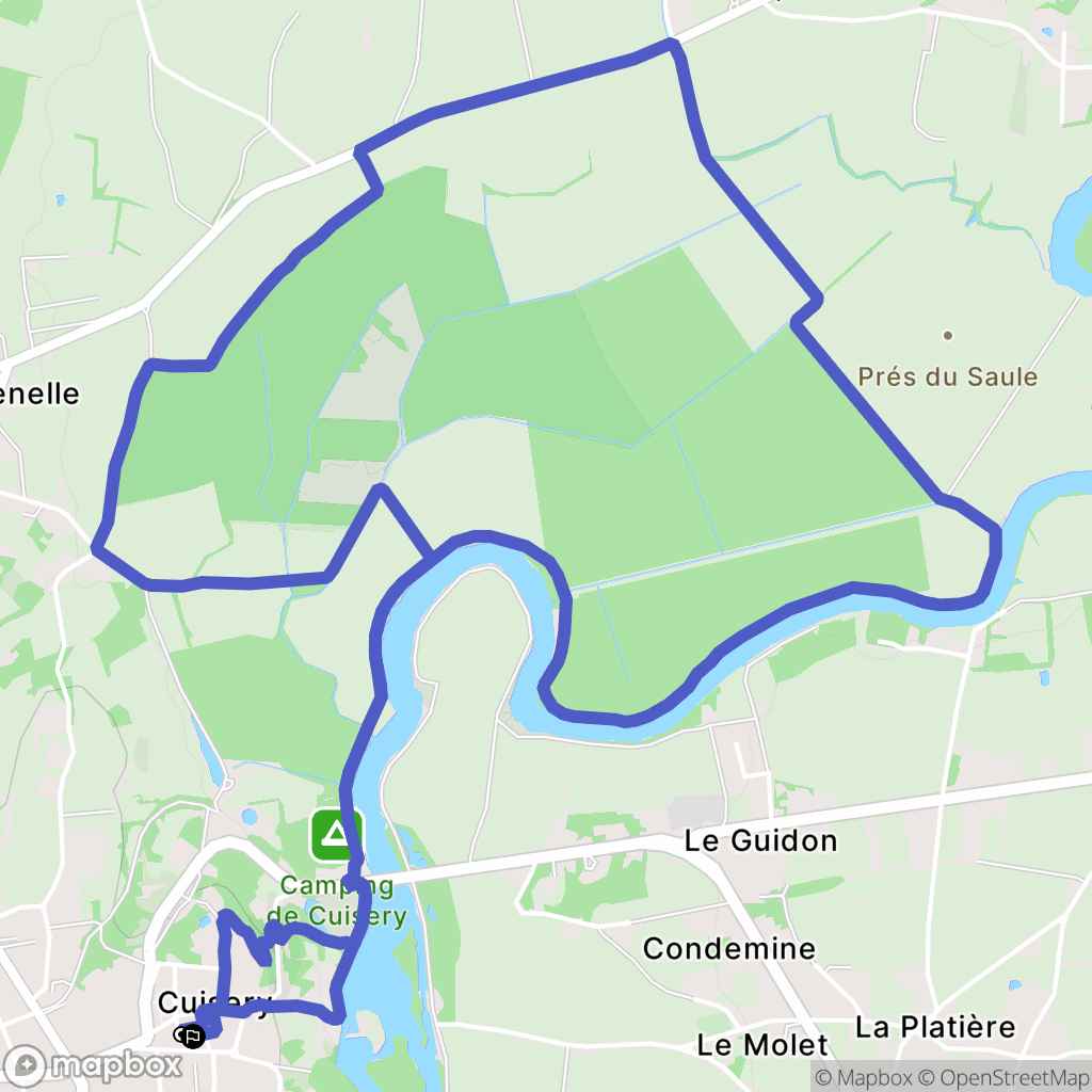 Cuisery : carte du parcours de randonnée - France