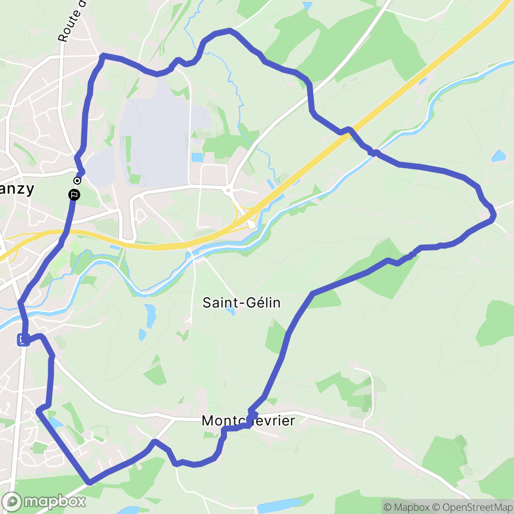 Blanzy : carte du parcours de randonnée - France