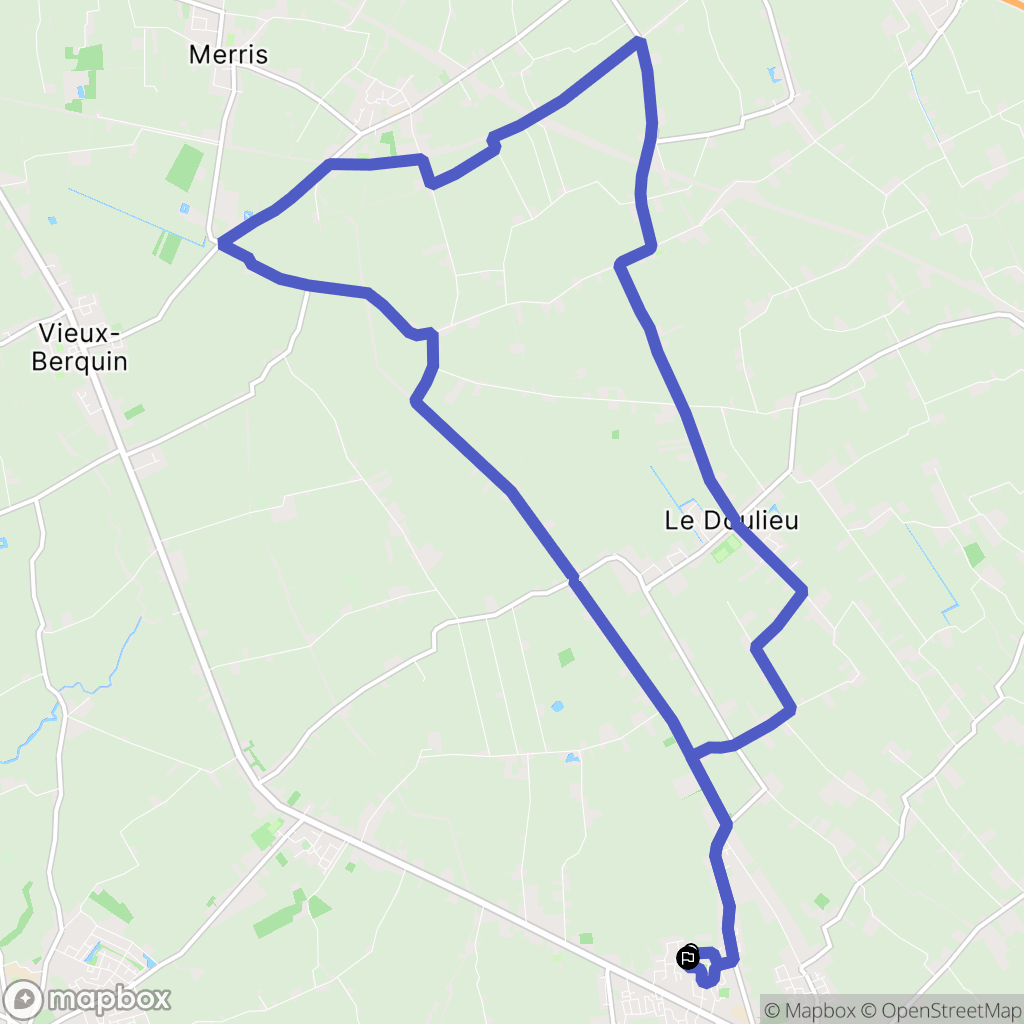 Estaires : carte du parcours de randonnée - France
